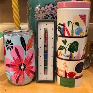 Kate Spade Floral Tumbler, Water Bottle & Pen Set